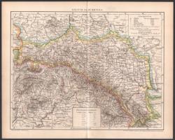 1890 Galícia és Bukovina térképe, kiadja: Posner Károly Lajos és Fia, 24×30 cm