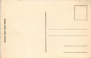 Bazin, Bösing, Bözing, Pezinok; Námesti / Fő tér télen, templom, üzletek. Klein Alfred kiadása / mai...