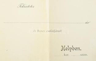 1902 A nagykőrösi Széchenyi kertben megnyitott lawn-tennis pálya bemutatkozó felhívása. 4 p hajtva