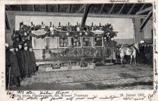 letzte Pferd Straßenbahn Foto AK (EB)