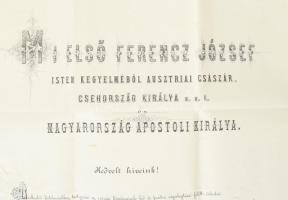 1901 Országgyűlési meghívó. Ferenc József (1830-1916) király és Széll Kálmán (1843-1915) miniszterel...