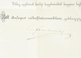 1901 Országgyűlési meghívó. Ferenc József (1830-1916) király és Széll Kálmán (1843-1915) miniszterel...