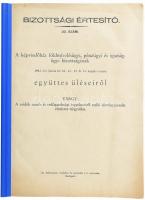 Bizottsági Értesítő. 33. szám. A képviselőház földmívelésügyi, pénzügyi és igazságügyi bizottságának 1942. évi június hó 10., 12., 19. és 24. tartott együttes üléseiről. Tárgy: A zsidók mező- és erdőgazdasági ingatlanairól szóló törvényjavaslat részletes tárgyalása. Bp.,1942,Athenaeum, 86 p. Papírkötésben, a gerincén műanyag sín erősítéssel.