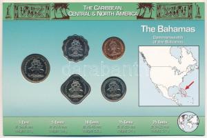 Bahamák 2005-2007. 1c-25c (5xklf) forgalmi összeállítás kartonlapon, német nyelvű tanúsítvánnyal T:U...