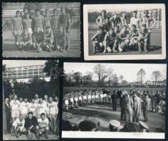 cca 1950-1956 Balogh István labdarúgó kapus hagyatékából 12 db futball témájú fotó (közte: Ganzvill ...