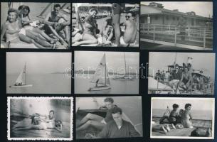 1952-1957 Balogh István labdarúgó, kapus hagyatékából balatonfüredi nyaralások fotói, 15 db, többség...
