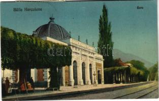 1927 Herkulesfürdő, Herkulesbad, Baile Herculane; Gara / vasútállomás. Kiadja Kehofon & Z. / railway station (EB)