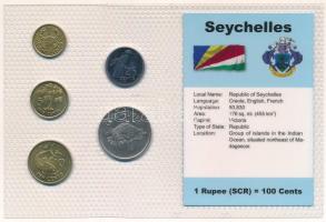Seychelles-szigetek 1997-2004. 1c - 1R (5xklf) vákuumcsomagolt forgalmi összeállítás T:UNC Seychelles 1997-2004. 1 Cent - 1 Rupee (5xdiff) coin set in vacuum packing C:UNC
