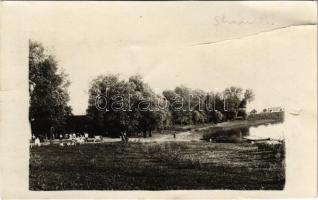 1936 Mártély, Tisza folyópart, strand, photo (fa)