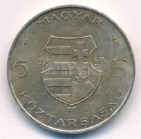 1946. 5Ft Ag "vastag Kossuth" T:AU,XF patina, kis ph. Adamo F8