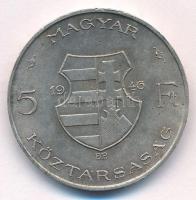 1946. 5Ft Ag "vastag Kossuth" T:AU,XF patina, kis ph. Adamo F8