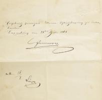 VÉDETT!! / 
PROTECTED NO EXPORT 1868 Ferenc József (1830-1916) király levele Lónyay Menyhért (1822-...