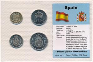 Spanyolország 1975. 1P-50P (4xklf) vákuumcsomagolt forgalmi összeállítás T:UNC  Spain 1975. 1 Peseta - 50 Pesetas (4xdiff) coin set in vacuum packing C:UNC