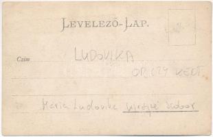 1901 Budapest VIII. Orczy kert, Mária Ludovika József nádorral és Buttler Jánossal szoborcsoport ava...