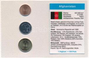 Afganisztán 2004. 1A-5A (3xklf) vákuumcsomagolt forgalmi összeállítás T:UNC  Afghanistan 2004. 1 Afghani - 5 Afghanis (3xdiff) coin set in vacuum packing C:UNC