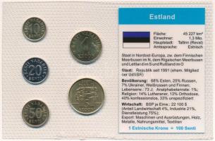 Észtország 1994-2004. 10s-5K (5xklf) vákuumcsomagolt forgalmi összeállítás T:UNC kis patina Estonia 1994-2004. 10 Senti - 5 Krooni (5xdiff) coin set in vacuum packing C:UNC small patina