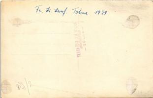 1939 Tolna, Fe. tiszti tanfolyam katonák csoportképéve. Hideg János fényképész photo (ragasztónyomok...