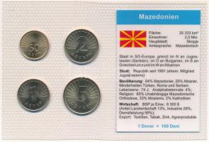 Macedónia 1993-2006. 50d-5D (4xklf) vákuumcsomagolt forgalmi összeállítás T:UNC Macedonia 1993-2006. 50 Deni - 5 Denar (4xdiff) coin set in vacuum packing C:UNC