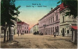 1915 Bród, Nagyrév, Slavonski Brod, Brod na Savi; Jelacic trg / square + &quot;TOVÁBBÍTHATÓ&quot;