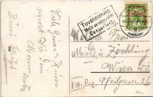 1915 Bród, Nagyrév, Slavonski Brod, Brod na Savi; Jelacic trg / square + "TOVÁBBÍTHATÓ"