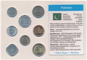 Pakisztán 1967-2005. 1p-2R (8xklf) vákuumcsomagolt forgalmi összeállítás T:UNC-XF az egyiken nagyobb ü. Pakistan 1967-2005. 1 Paisa - 2 Rupees (8xdiff) coin set in vacuum packing C:UNC-XF dings on one
