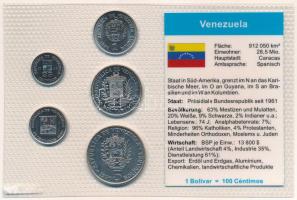 Venezuela 1989-1990. 25c-5B (5xklf) vákuumcsomagolt forgalmi összeállítás T:UNC Venezuela 1989-1990. 25 Centimos - 5 Bolivares (5xdiff) coin set in vacuum packing C:UNC