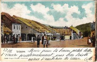 1901 Lippa, Lipova; utca. Gregor Fischer kiadása / street (szakadás / small tear)