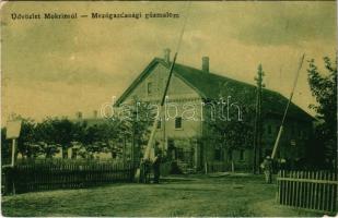 1912 Homokrév, Mokrin; Mezőgazdasági gőzmalom, vasúti sorompó / agricultural mill, railway barrier (EK)