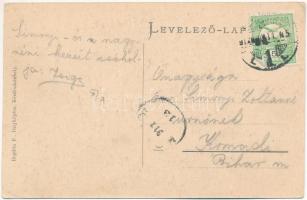 1917 Komandó, Comandau; úri lak, iparvasút gőzmozdonya, vonat. Bogdán F. fényképész kiadása / villa,...