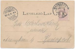 1898 (Vorläufer) Máramarossziget, Sighetu Marmatiei; Ortodox zsidó templom, zsinagóga, zsidók. Judai...