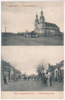 1910 Boldogasszony, Fertőboldogasszony, Frauenkirchen; Gnadenkirche, Strasse / Kegytemplom, utca. Horváth J. kiadása / church and street (EK)