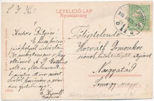 1910 Boldogasszony, Fertőboldogasszony, Frauenkirchen; Gnadenkirche, Strasse / Kegytemplom, utca. Ho...