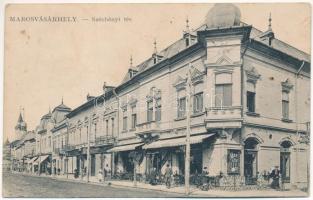 1910 Marosvásárhely, Targu Mures; Széchenyi tér, Mestitz Mihály és fiai üzlete. Porjes S. Sándor kiadása / square, shops (fl)