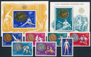 Summer Olympics Montreal set + perforated and imperforate block Nyári olimpia, Montreal sor + fogazo...