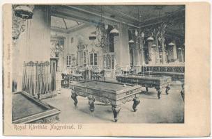 Nagyvárad, Oradea; Royal kávéház, Biliárd terem, belső. Sonnenfeld Adolf kiadása / cafe, pool tables, interior (EK)