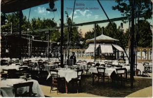 1917 Siófok, Telep vendéglő és kávéház, terasz, pavilon, pincér (szakadt / tear)