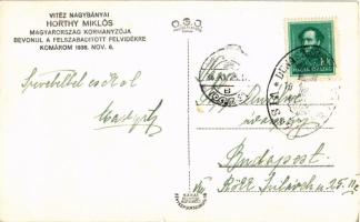 1938 Komárom, Komárno; bevonulás, Vitéz Nagybányai Horthy Miklós Magyarország kormányzója fehér lovo...