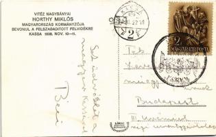 1938 Kassa, Kosice; bevonulás, Vitéz Nagybányai Horthy Miklós Magyarország kormányzója fehér lovon /...