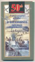 Nagy-Britannia 1994. 50 Pence Cu-Ni A D-nap 50. véfordulója karton dísztokban, tájékoztatóval T:UNC Great-Britain 1994. 50 Pence Cu-Ni 50th Anniversary of the D-Day Landings in cardboard case, with information C:UNC