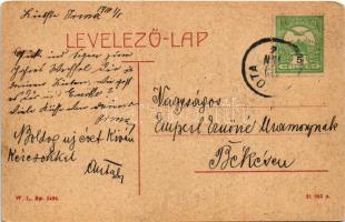 1910 Pankota, Pancota; Községháza. W.L. Bp. 5424. / town hall (kopott sarkak / worn corners)