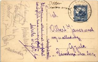 1932 Bakonybánk, Hősök szobra, emlékmű, Római katolikus iskola (EK)