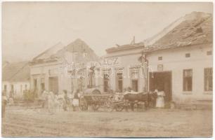 1910 Bozovics, Bozovici; Herculesfürdői út, Spärger Ignác üzletének romjai miután a földig leégett / street, shop&#039;s ruins after the fire. photo (fl)