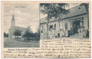 1906 Óbesenyő, Óbessenyő, Dudestii Vechi, Besenova Veche; Katolikus templom, Ungár Jakab üzlete és saját kiadása / church, shop (fa)