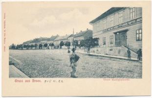 Szászváros, Broos, Orastie; Obere Marktplatzreihe. A. Schuller / Felső piac tér, V.N. Bidu si kávé és sörháza / cafe and beer hall