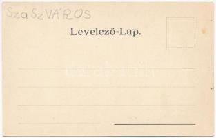 Szászváros, Broos, Orastie; Obere Marktplatzreihe. A. Schuller / Felső piac tér, V.N. Bidu si kávé é...