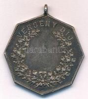 ~1900. "Küzdj és bizva bizzál / Verseny dij" jelzett Ag díjérem füllel (15,24g/38x34mm) T:...