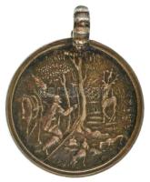 Osztrák Államok / Spork 1723. "Hubertus-érem" dukát jelzetlen Ag leverete, füllel, a Szent...