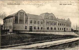 1916 Hajdúszoboszló, Református elemi iskola. Körner Béla kiadása (kis szakadás / small tear)