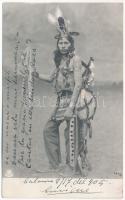 1905 Indián - dekorált képeslap / Indian folklore - decorated