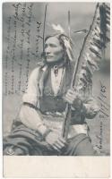 1905 Indián - dekorált képeslap / Indian folklore - decorated